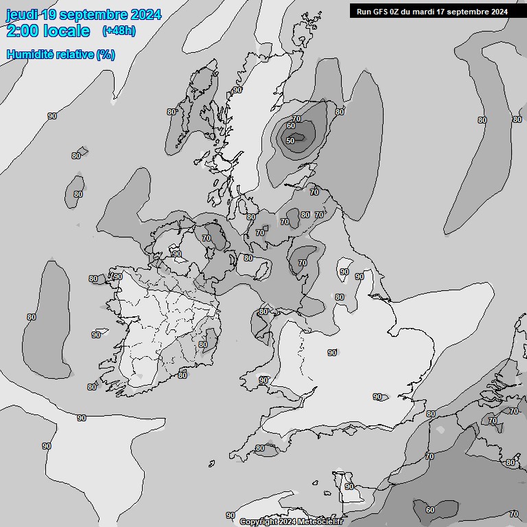 Modele GFS - Carte prvisions 