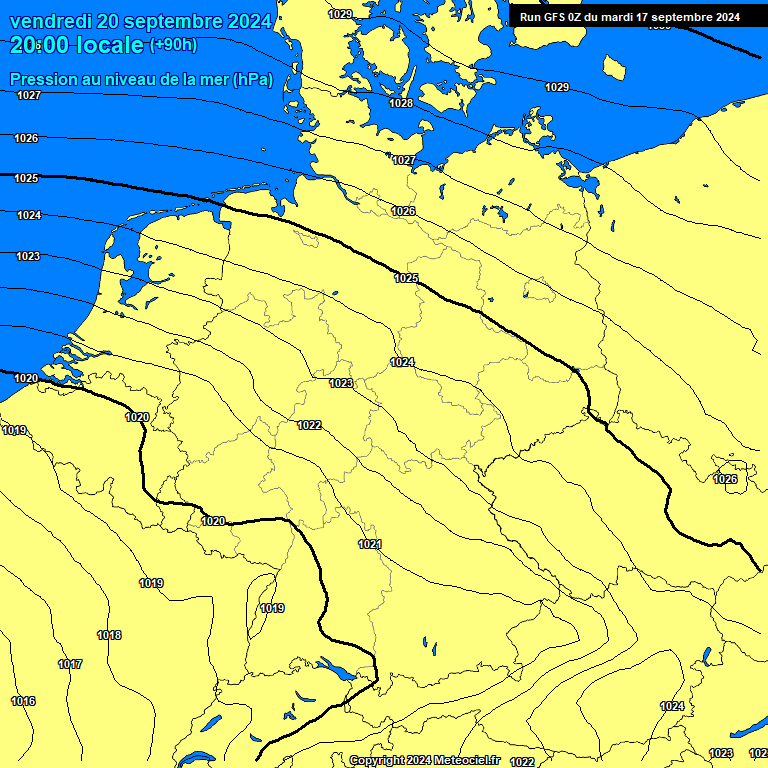 Modele GFS - Carte prvisions 