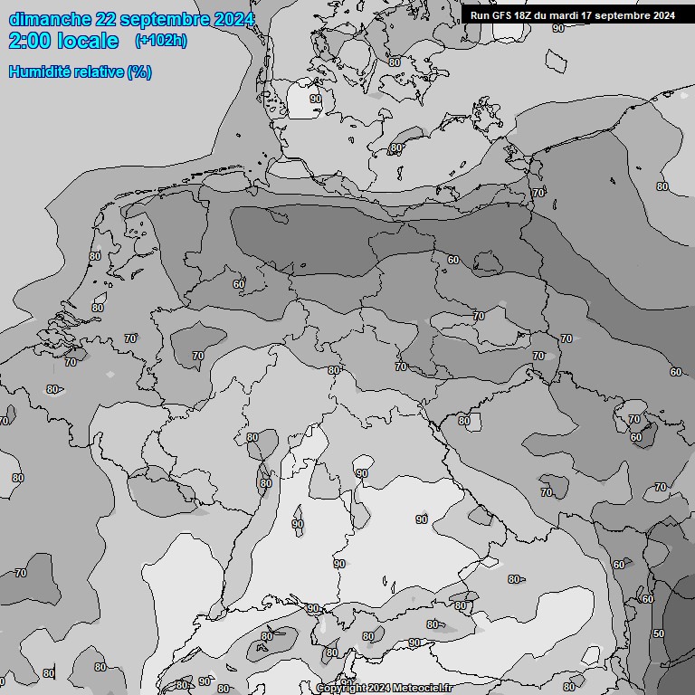 Modele GFS - Carte prvisions 