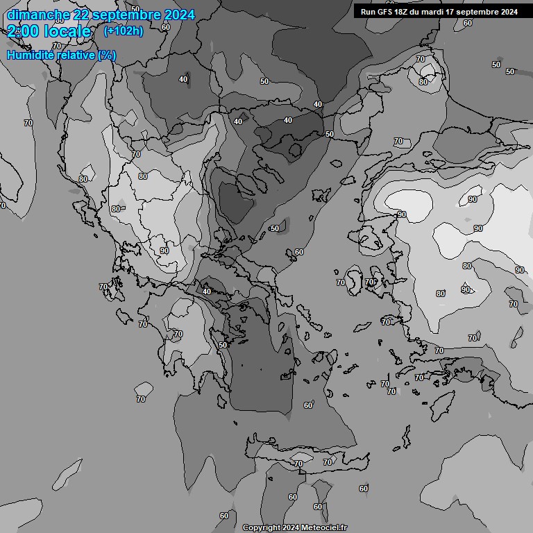 Modele GFS - Carte prvisions 