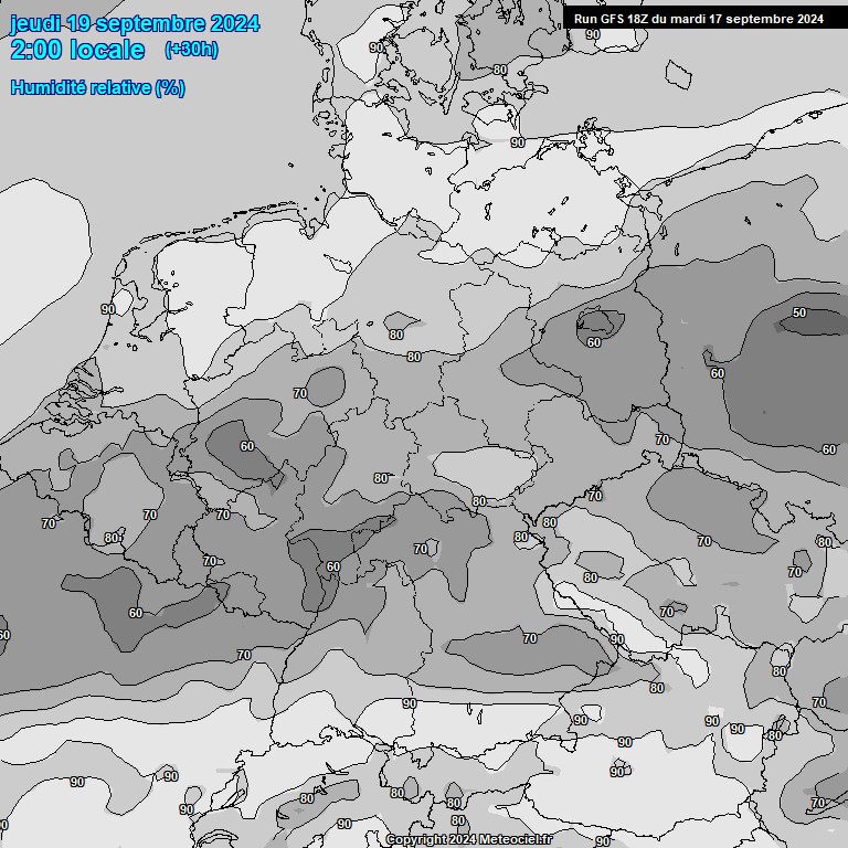 Modele GFS - Carte prvisions 