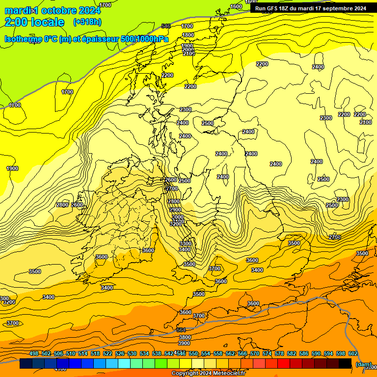 Modele GFS - Carte prvisions 