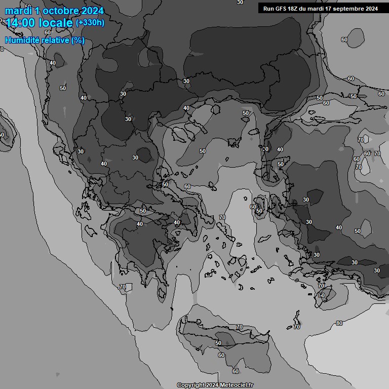 Modele GFS - Carte prvisions 