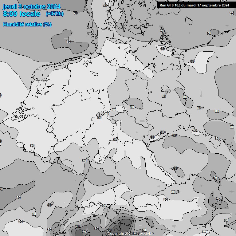 Modele GFS - Carte prvisions 