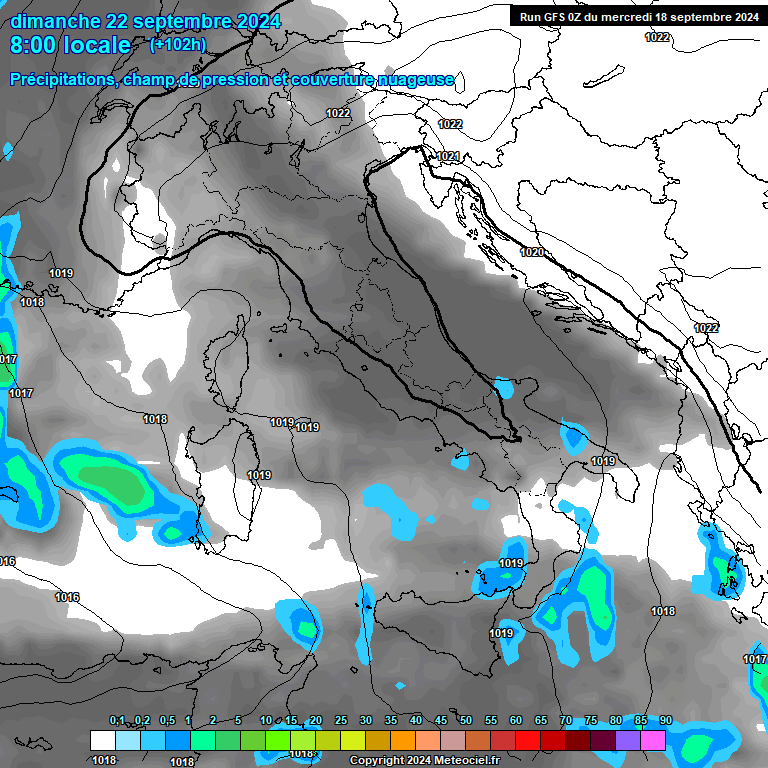 Modele GFS - Carte prvisions 