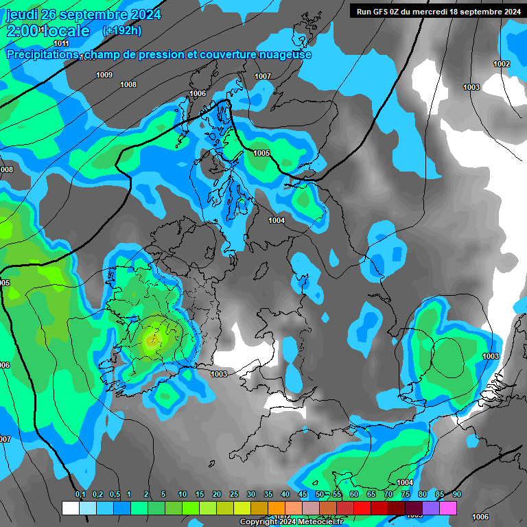 Modele GFS - Carte prvisions 