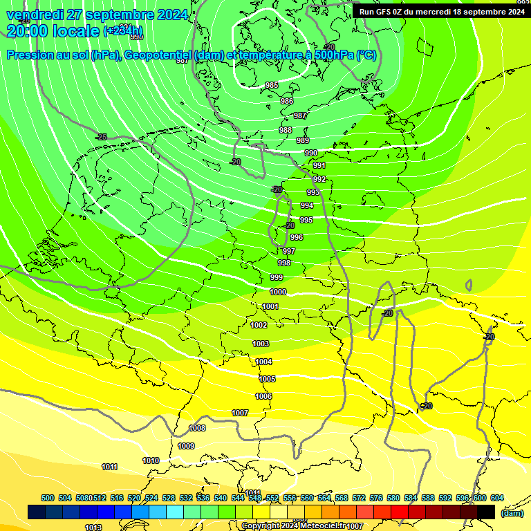 Modele GFS - Carte prvisions 