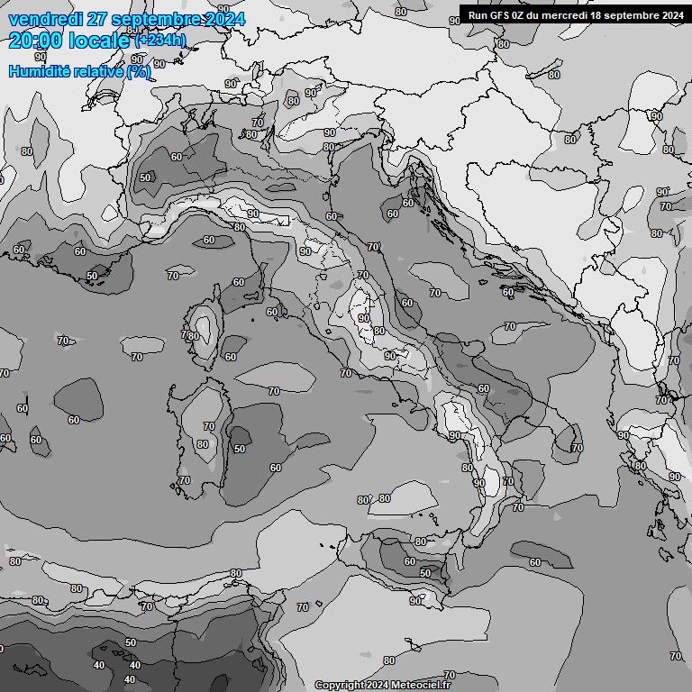 Modele GFS - Carte prvisions 