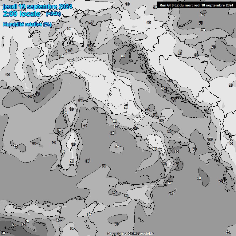 Modele GFS - Carte prvisions 