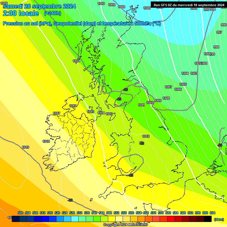 Modele GFS - Carte prvisions 