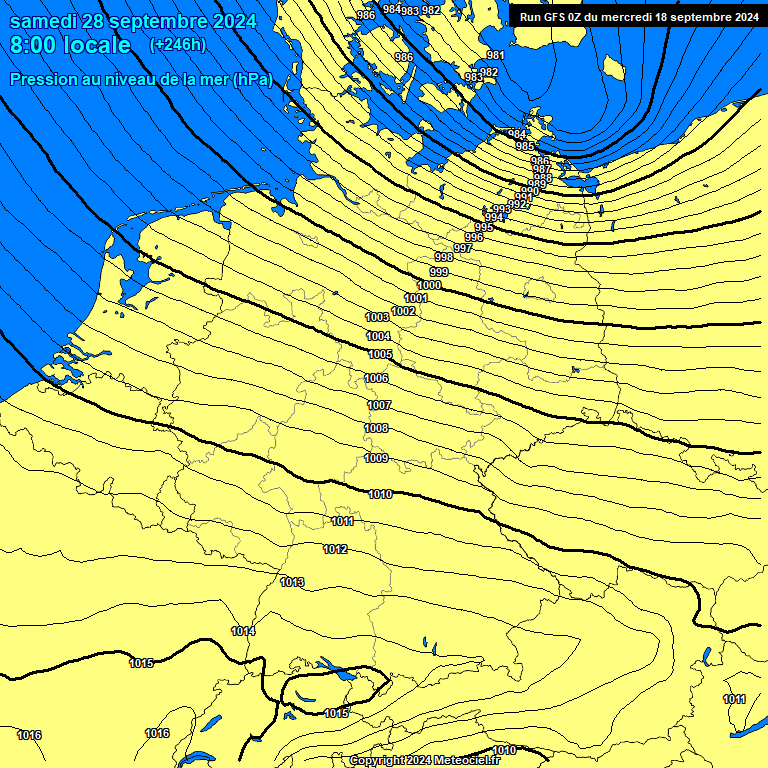 Modele GFS - Carte prvisions 