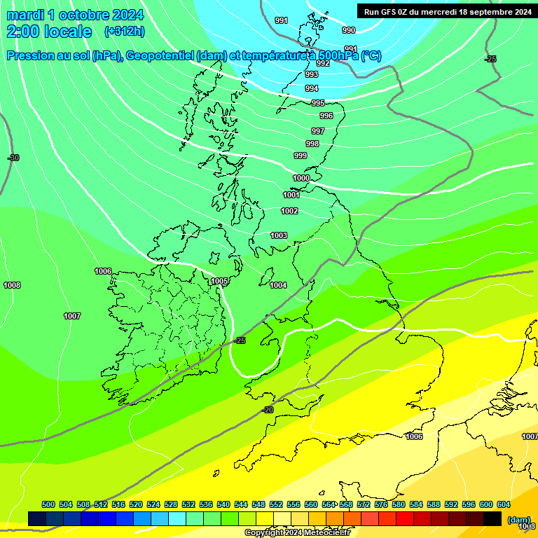 Modele GFS - Carte prvisions 