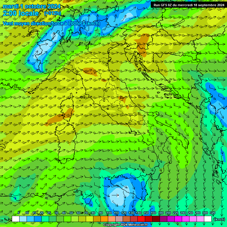 Modele GFS - Carte prvisions 