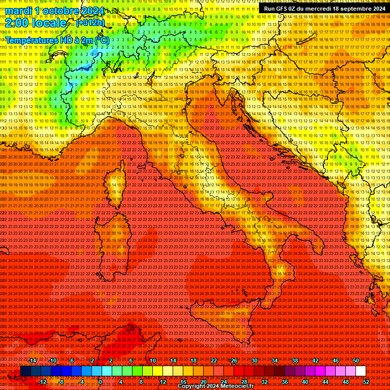 Modele GFS - Carte prvisions 