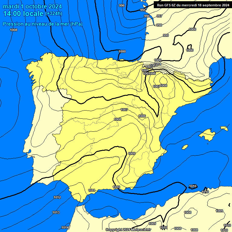 Modele GFS - Carte prvisions 