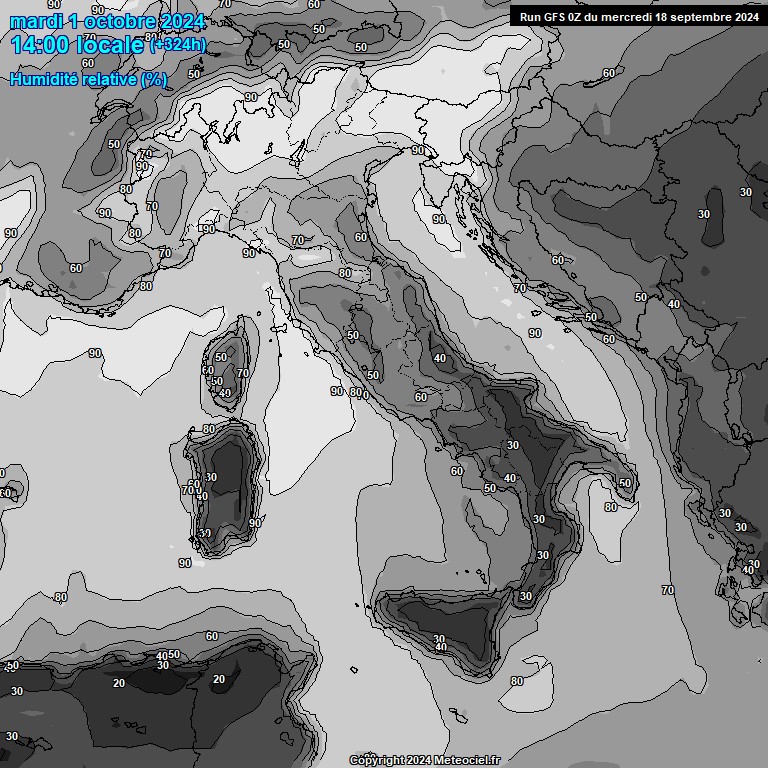 Modele GFS - Carte prvisions 