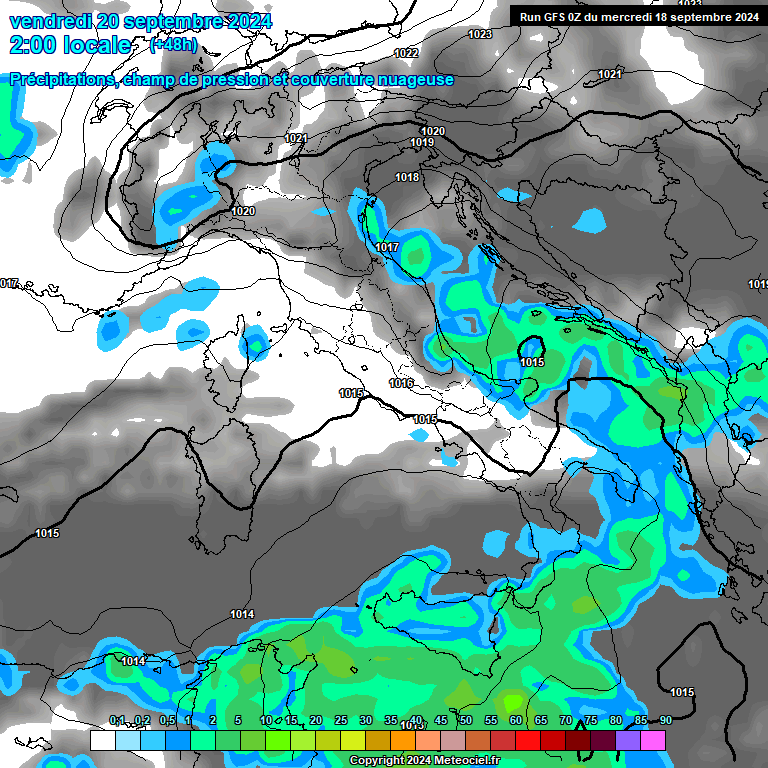 Modele GFS - Carte prvisions 