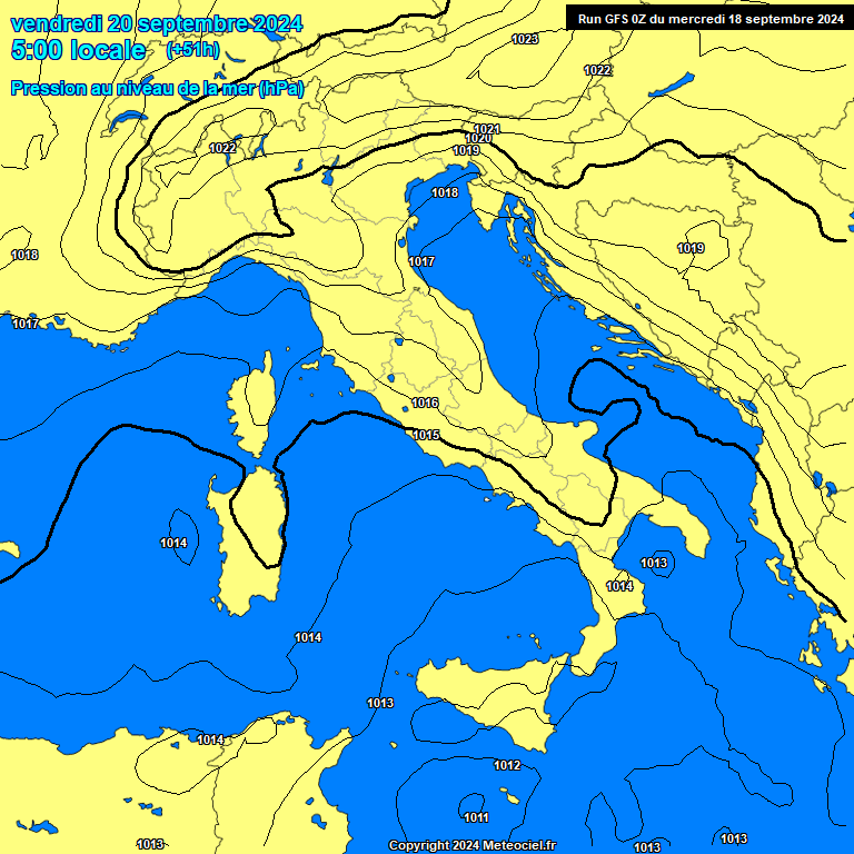 Modele GFS - Carte prvisions 