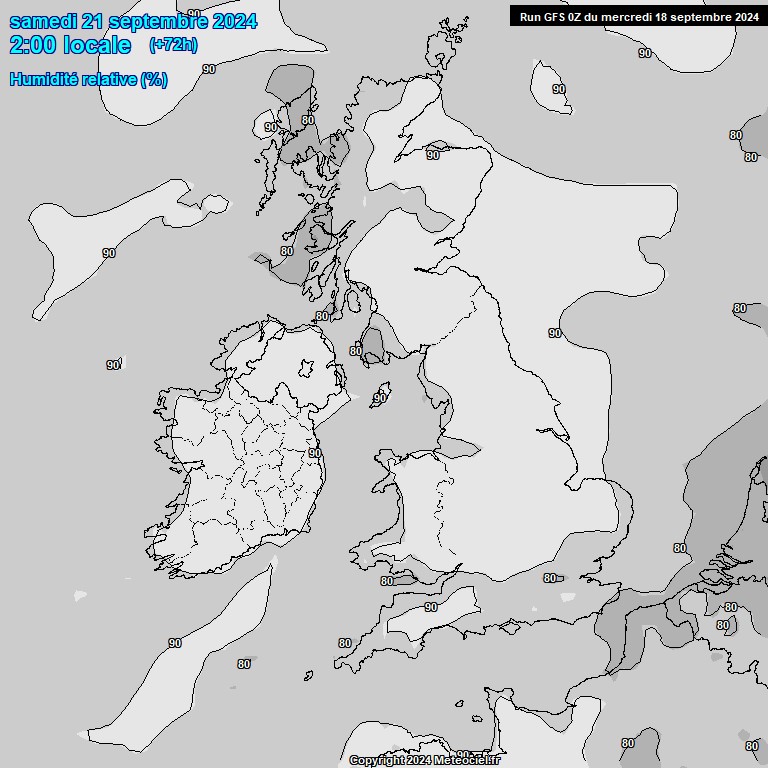 Modele GFS - Carte prvisions 