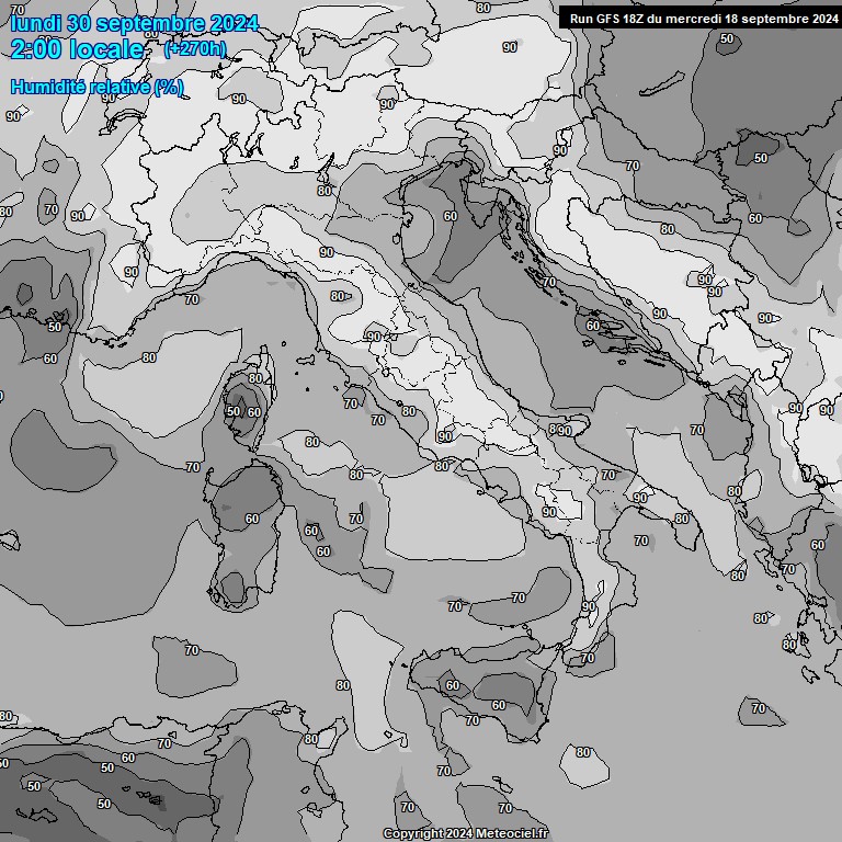 Modele GFS - Carte prvisions 