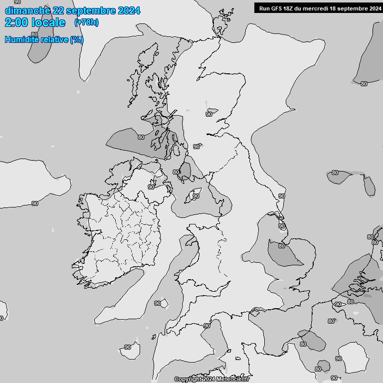 Modele GFS - Carte prvisions 