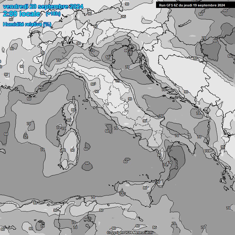 Modele GFS - Carte prvisions 