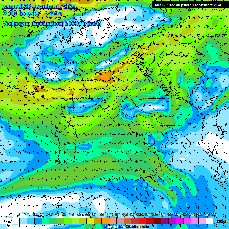 Modele GFS - Carte prvisions 