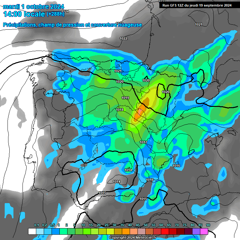 Modele GFS - Carte prvisions 