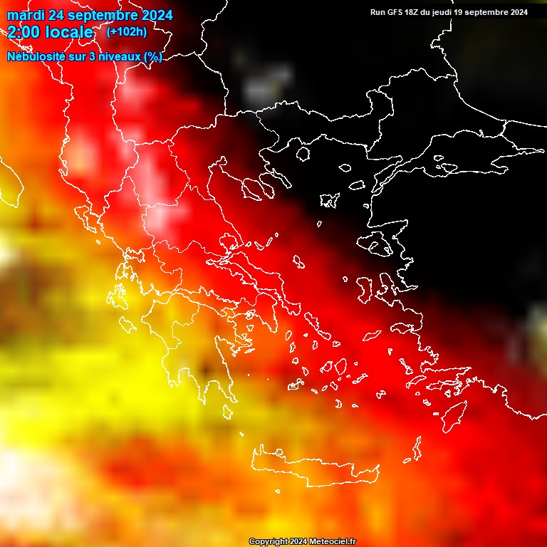 Modele GFS - Carte prvisions 