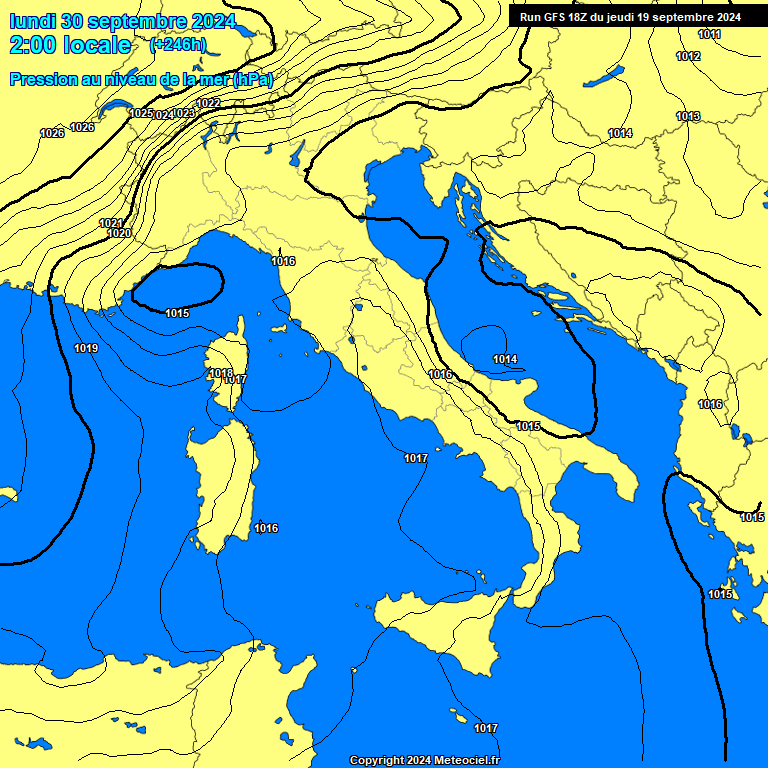 Modele GFS - Carte prvisions 