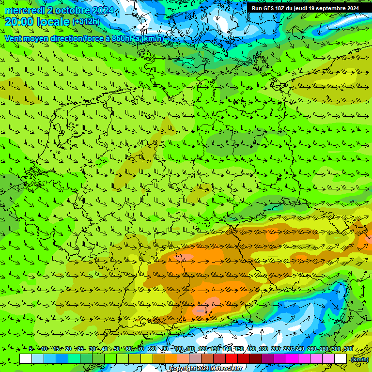 Modele GFS - Carte prvisions 