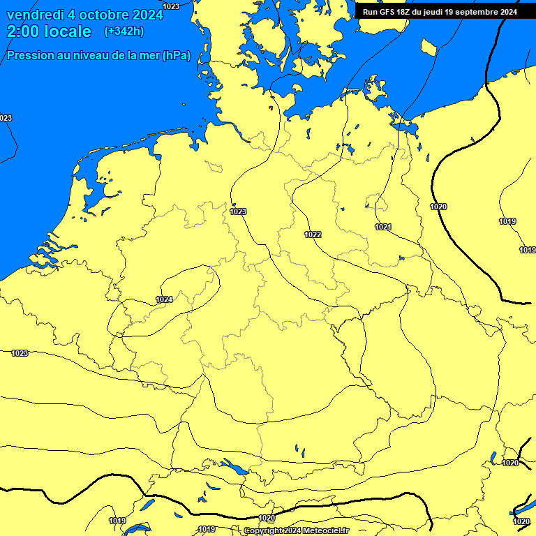 Modele GFS - Carte prvisions 