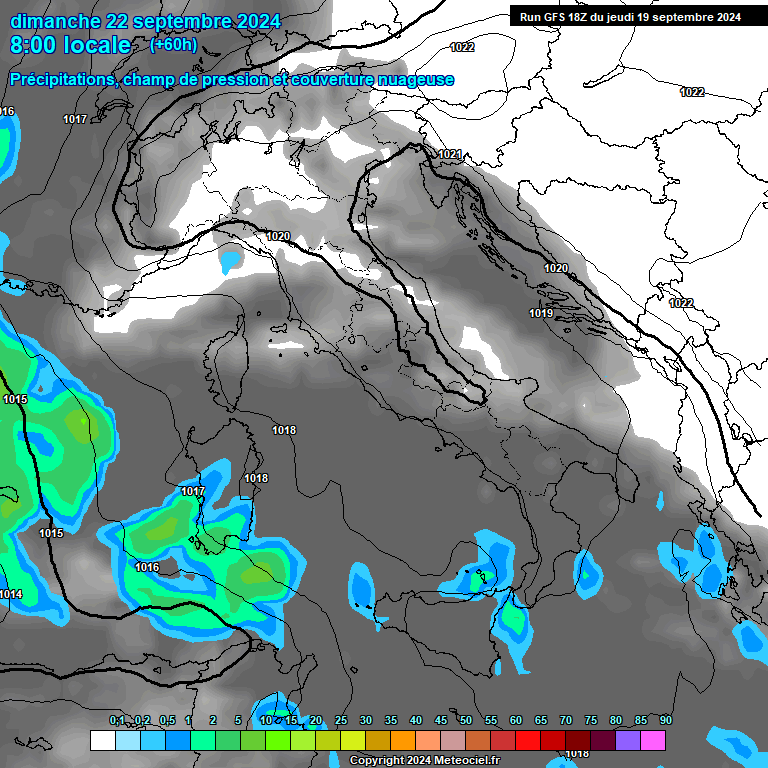 Modele GFS - Carte prvisions 