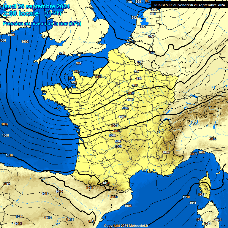 Modele GFS - Carte prvisions 