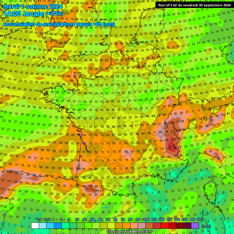 Modele GFS - Carte prvisions 