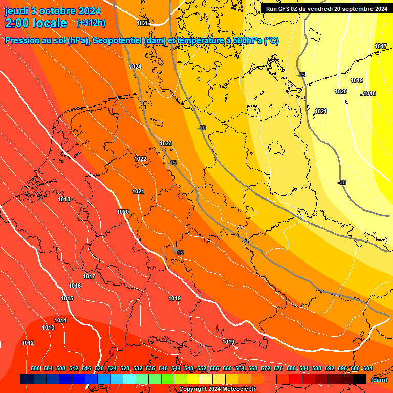 Modele GFS - Carte prvisions 