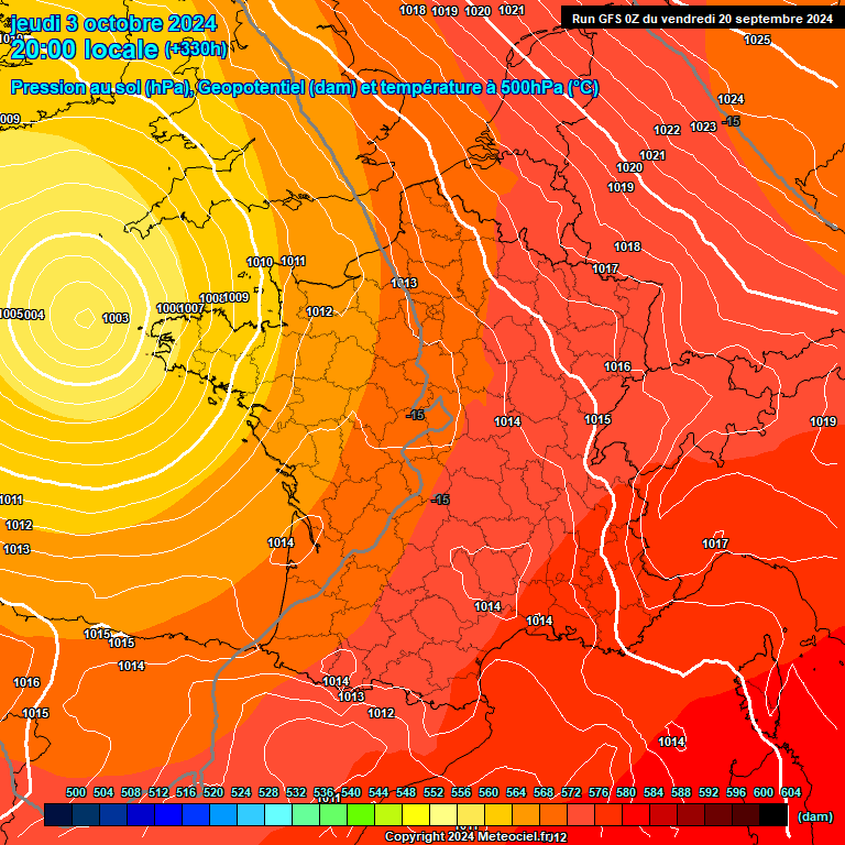 Modele GFS - Carte prvisions 