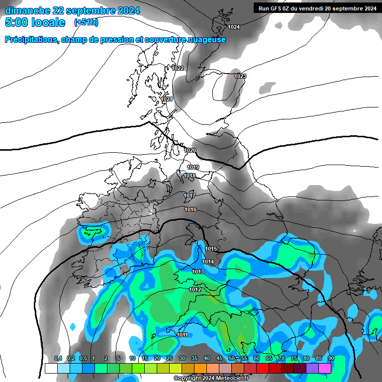 Modele GFS - Carte prvisions 