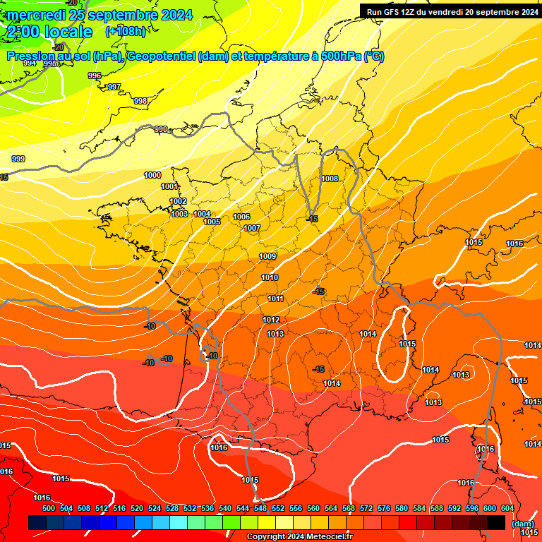 Modele GFS - Carte prvisions 