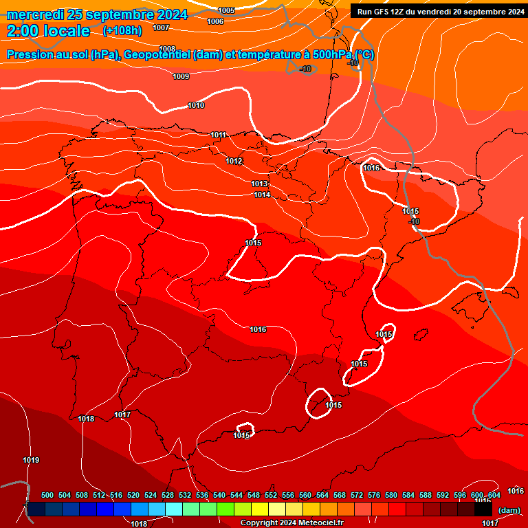 Modele GFS - Carte prvisions 