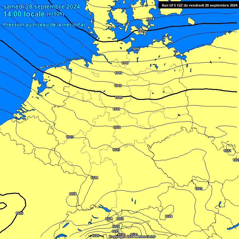 Modele GFS - Carte prvisions 