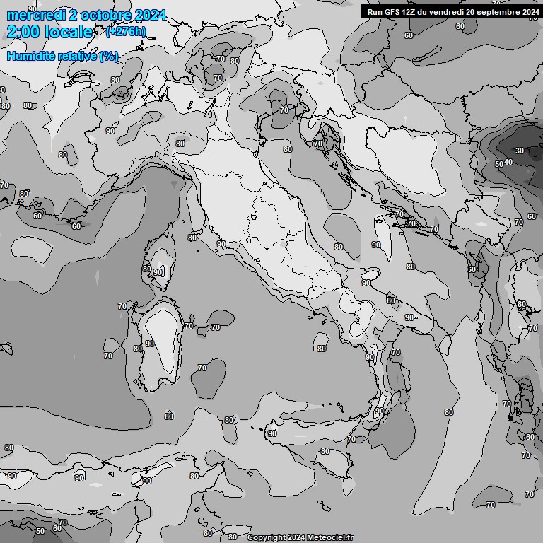 Modele GFS - Carte prvisions 