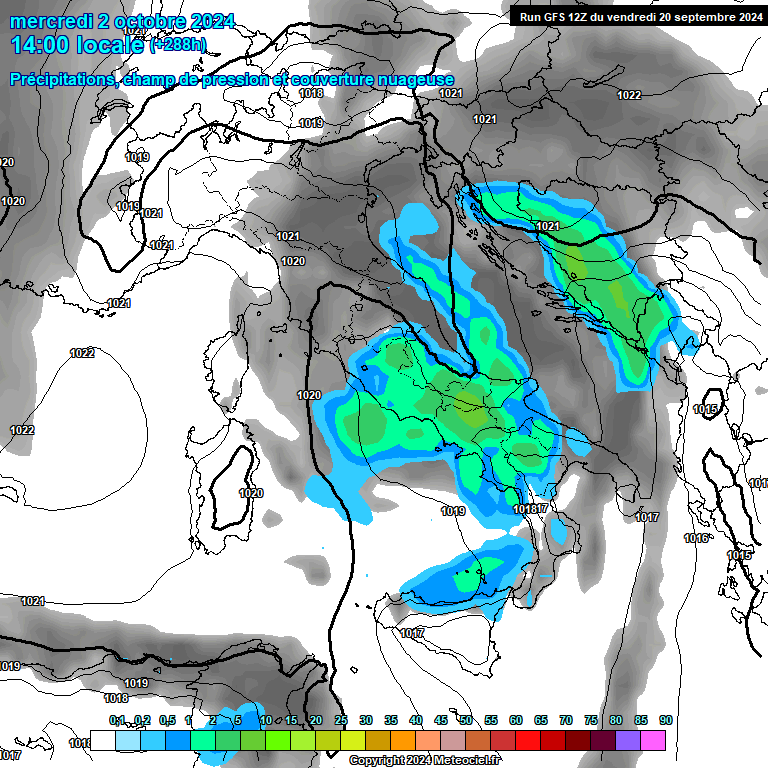 Modele GFS - Carte prvisions 