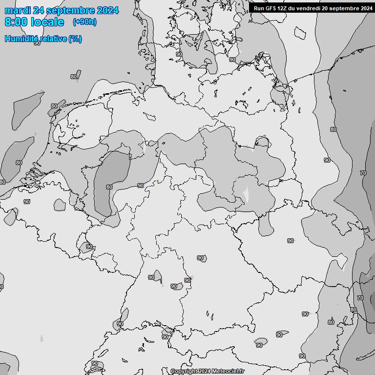 Modele GFS - Carte prvisions 