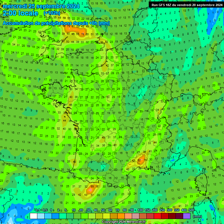 Modele GFS - Carte prvisions 