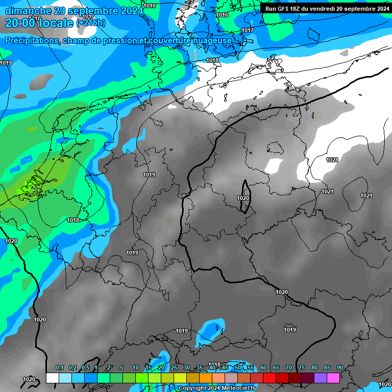 Modele GFS - Carte prvisions 