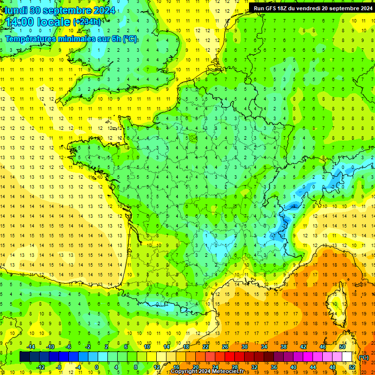 Modele GFS - Carte prvisions 