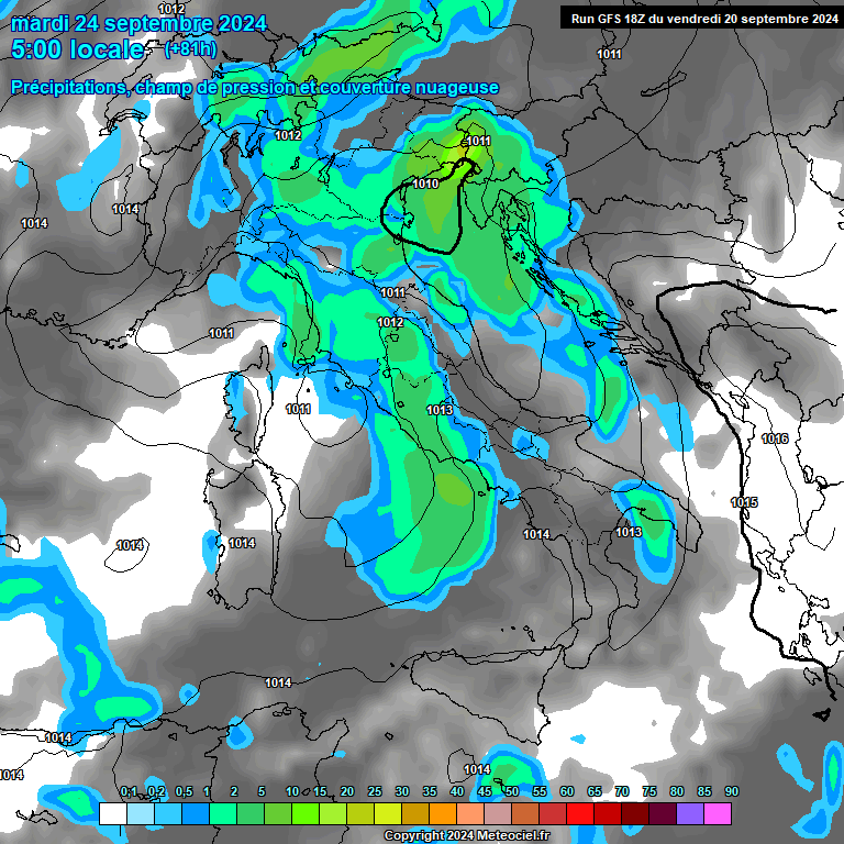 Modele GFS - Carte prvisions 