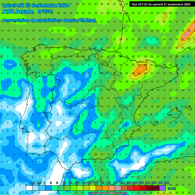 Modele GFS - Carte prvisions 