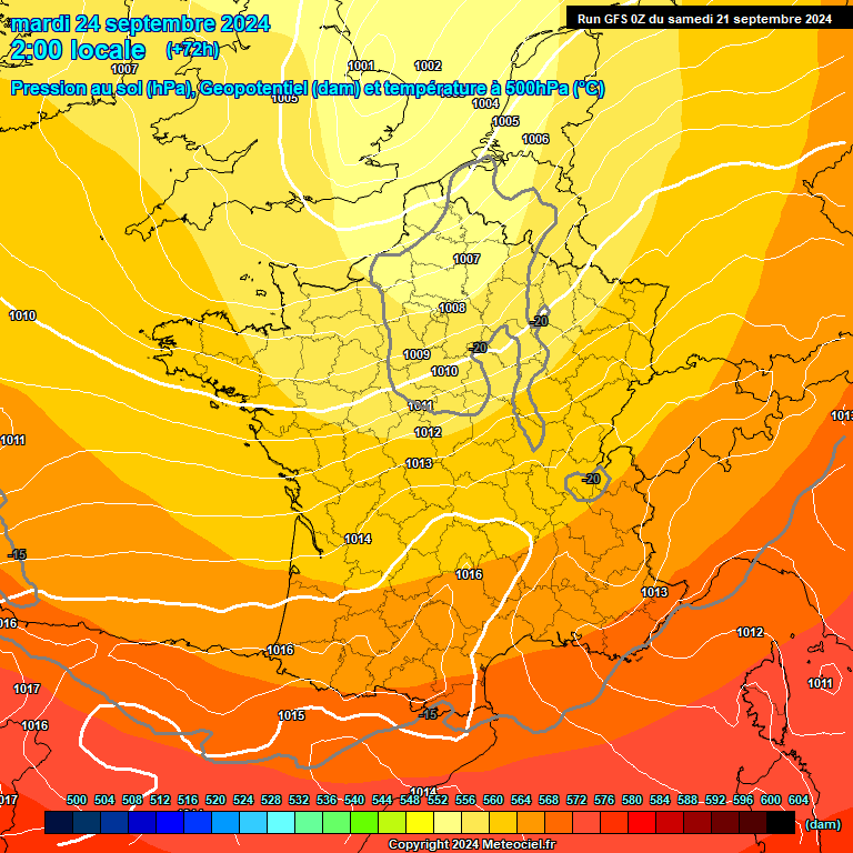 Modele GFS - Carte prvisions 